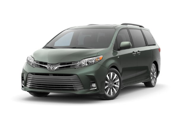 A green 2019 Toyota Sienna XLE