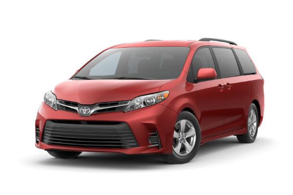A red 2019 Toyota Sienna LE