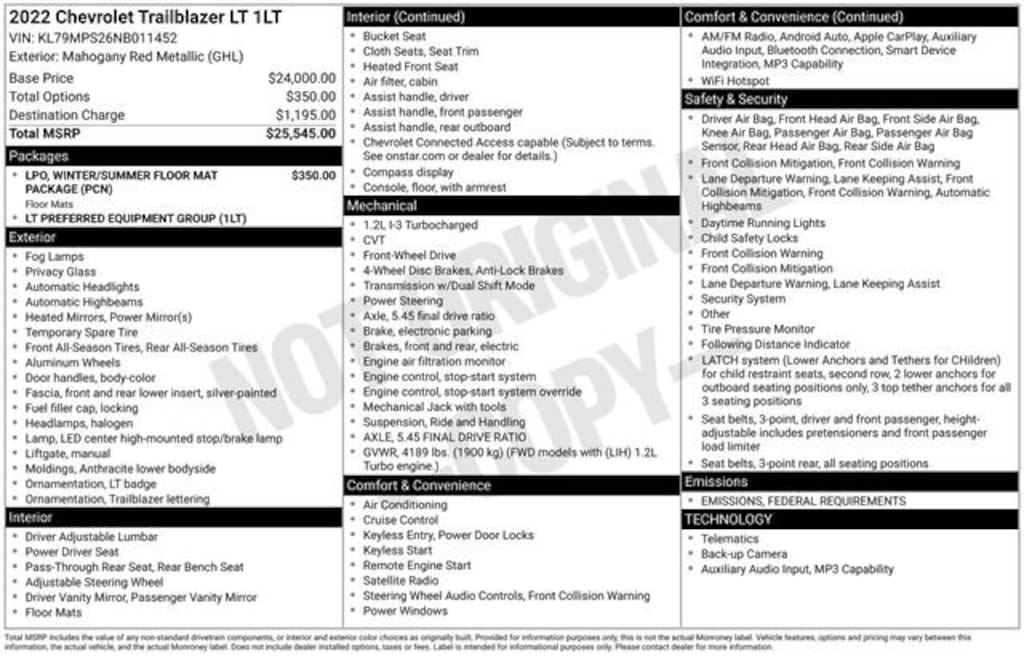 Used 2022 Chevrolet Trailblazer LT Sport Utility