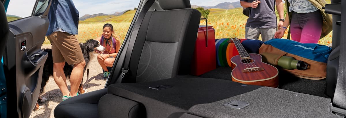 The back seat and trunk space on the 2019 Toyota Prius C