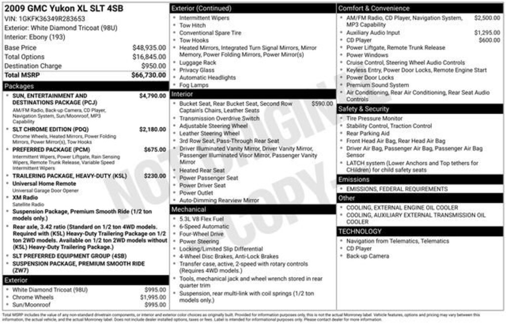 Used 2009 GMC Yukon XL SLT1 Sport Utility