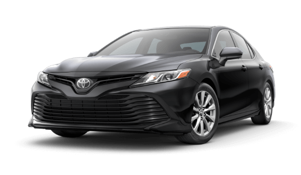 A black 2019 Toyota Camry LE
