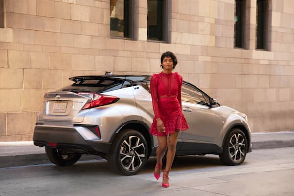 2019 Toyota C-HR A woman walking away from her 2019 Toyota C-HR