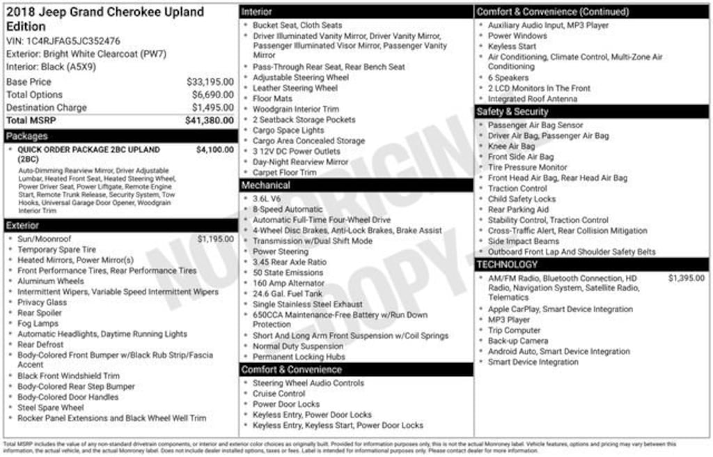 Used 2018 Jeep Grand Cherokee Upland Edition Sport Utility