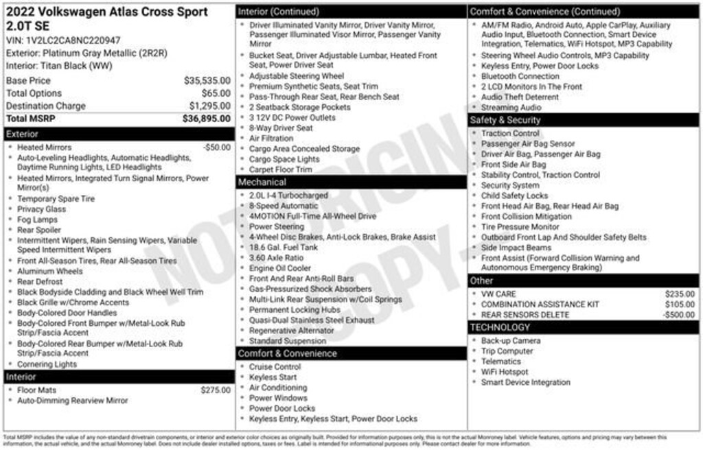 Used 2022 Volkswagen Atlas Cross Sport 2.0T SE Sport Utility