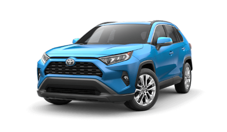 A blue 2019 Toyota RAV4