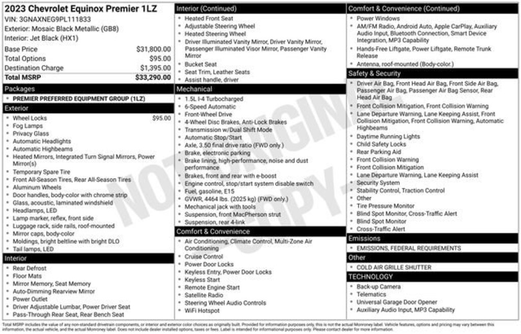 Used 2023 Chevrolet Equinox Premier Sport Utility