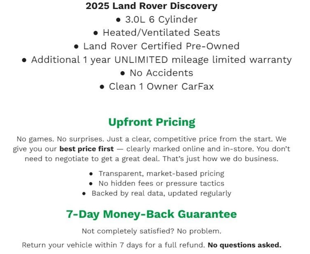 Certified 2025 Land Rover Discovery P360 Dynamic SE SUV