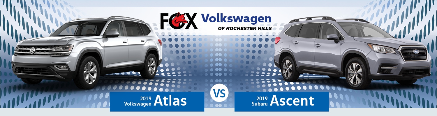 2019 Volkswagen Atlas vs. 2019 Subaru Ascent A comparison between the 2019 VW Atlas & Subaru Ascent