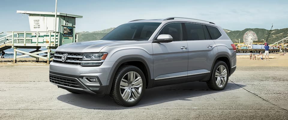 2019 Volkswagen Atlas A 2019 Volkswagen Atlas parked by the lifegaurd tower at the beach