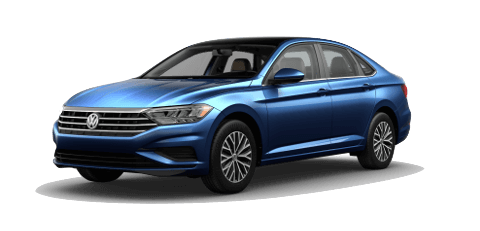 A blue 2019 VW Jetta SE