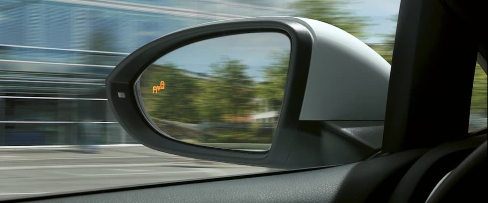 Blind Spot Monitoring Blind spot monitoring light on the 2019 VW Golf