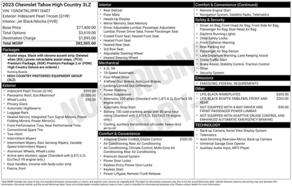 Used 2023 Chevrolet Tahoe High Country SUV