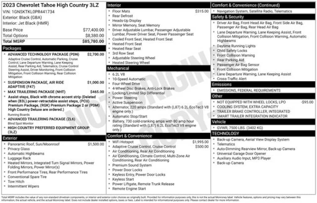 Used 2023 Chevrolet Tahoe High Country SUV