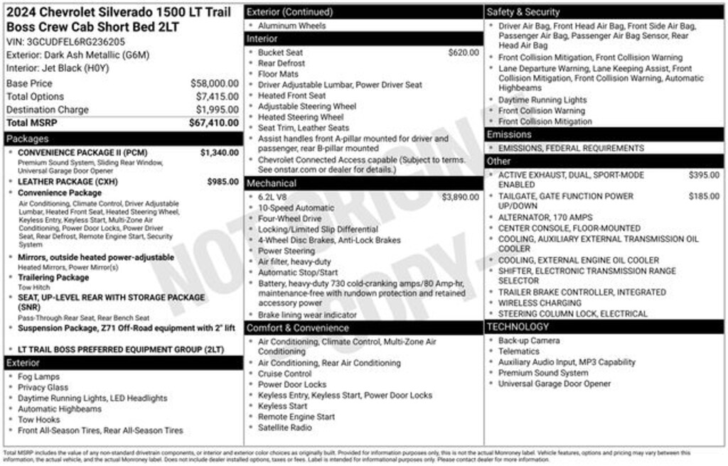 Used 2024 Chevrolet Silverado 1500 LT Trail Boss Truck Crew Cab