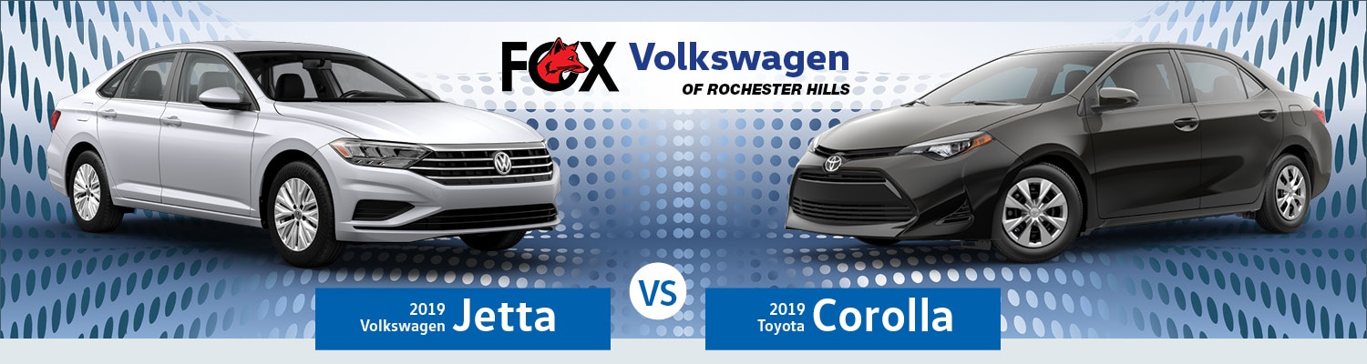 A comparison of the 2019 VW Jetta and Toyota Corolla