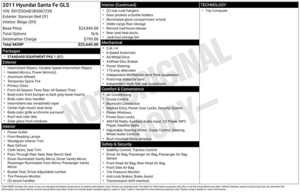 Used 2011 Hyundai Santa Fe GLS SUV