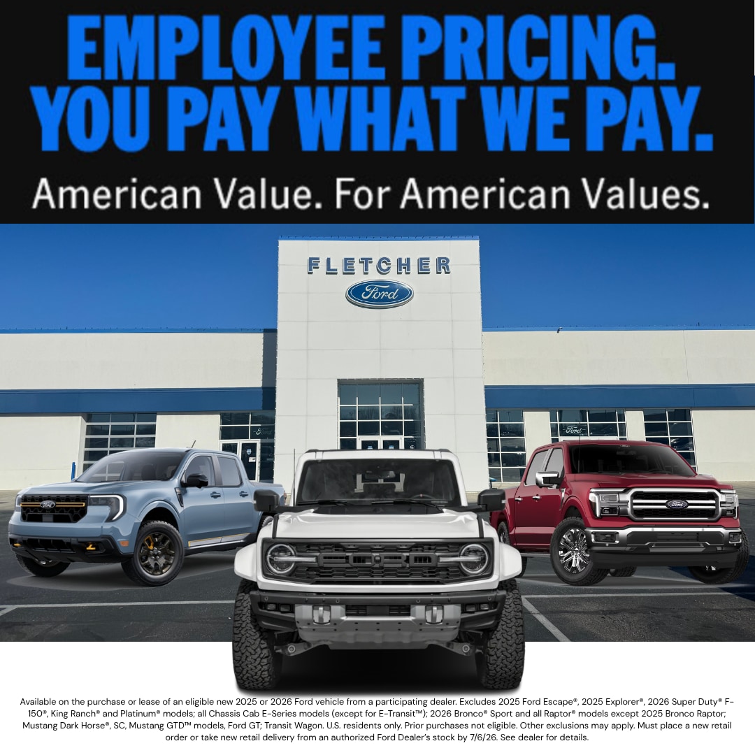 Ford Employee Pricing for All — American Value. For American Values. — Frank Fletcher Ford, Joplin MO