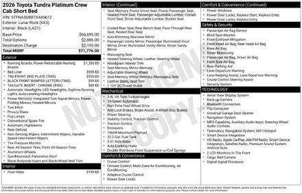 2026 Toyota Tundra Platinum PLATINUM CREWMAX 5.5