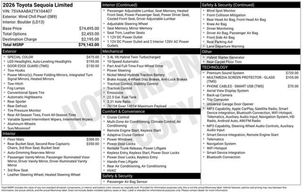 New 2026 Toyota Sequoia Limited LIMITED HYBRID