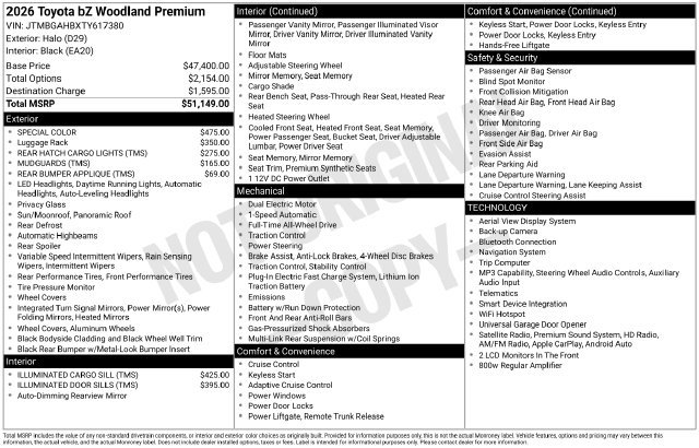2026 Toyota bZ Woodland Premium