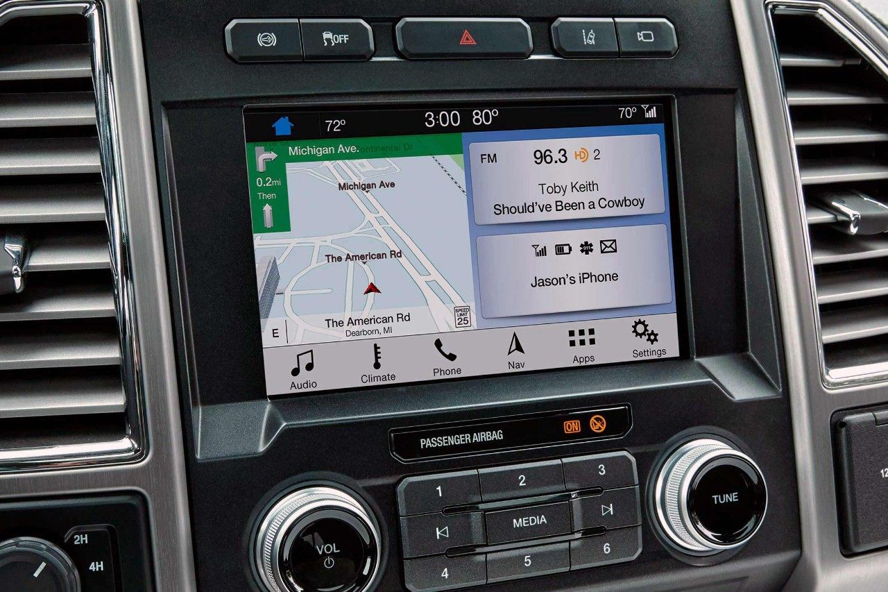 New Ford Super Duty Pickup Truck Interior with the Sync 3 Touchscreen Infotainment System