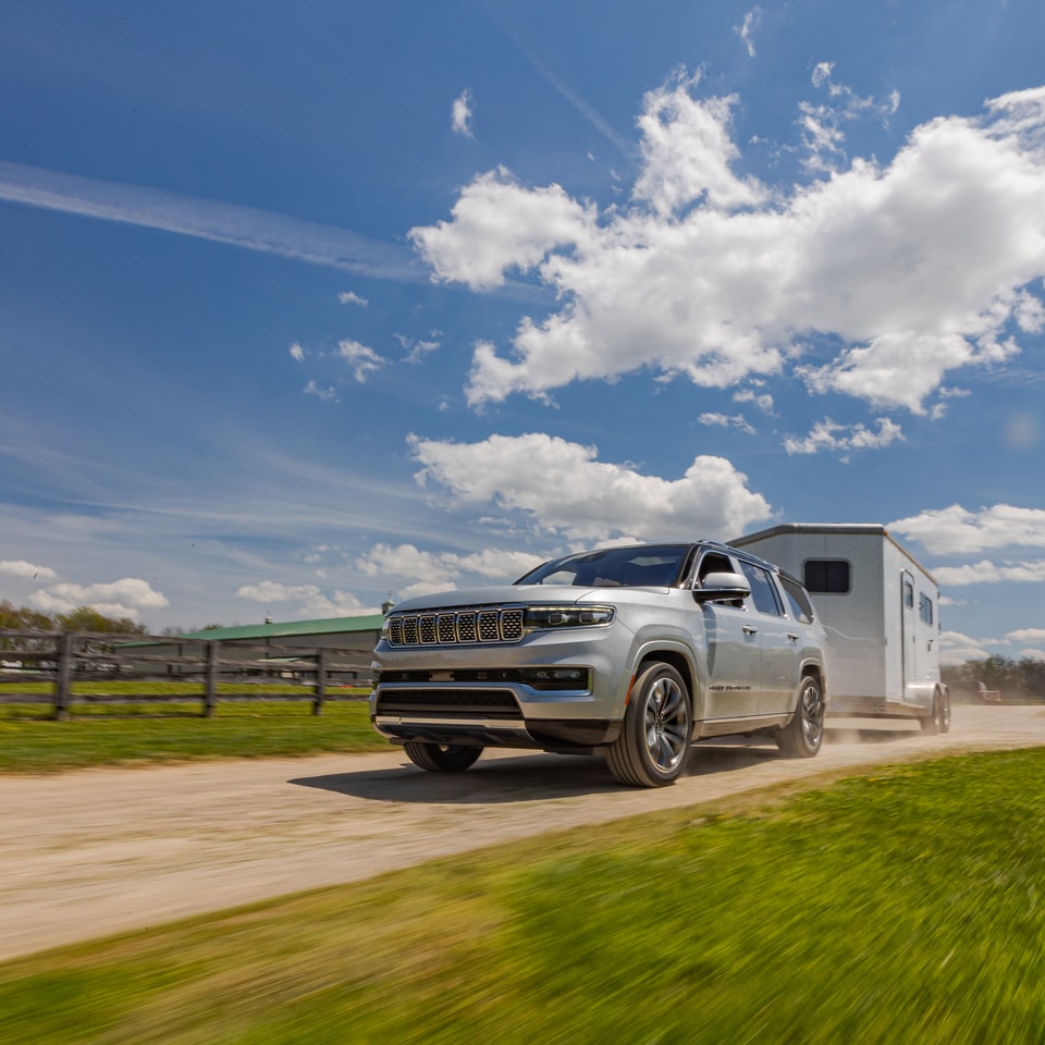 New Jeep Grand Wagoneer towing a trailer