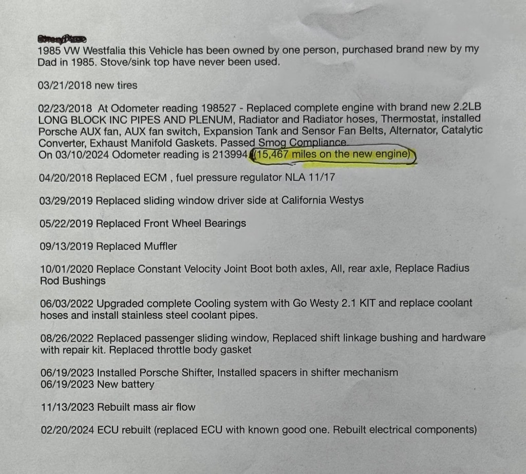 Used 1985 Volkswagen Vanagon Camper Minivan/Van