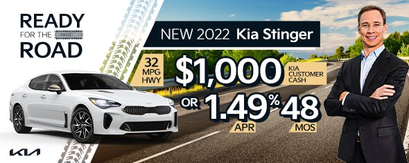 New 2022 Kia Stinger $1,000 Kia Customer Cash OR 1.49% APR for 48 mos