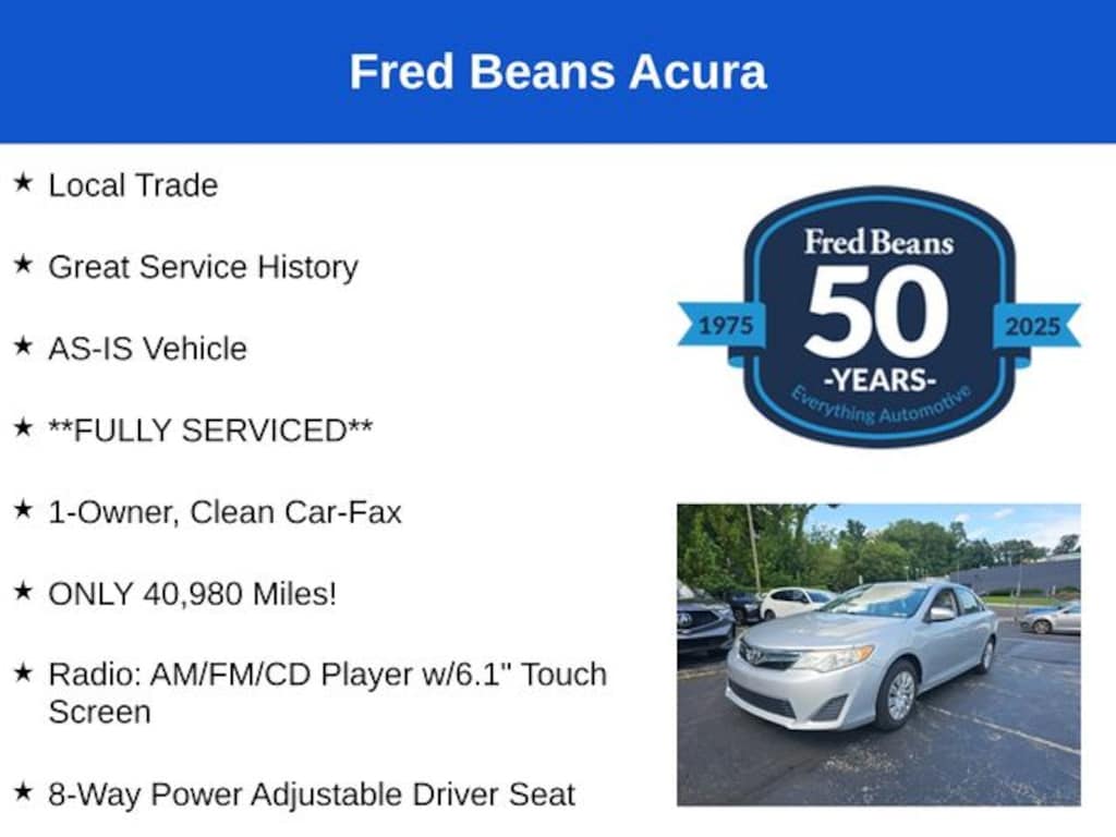 Used 2013 Toyota Camry LE Sedan