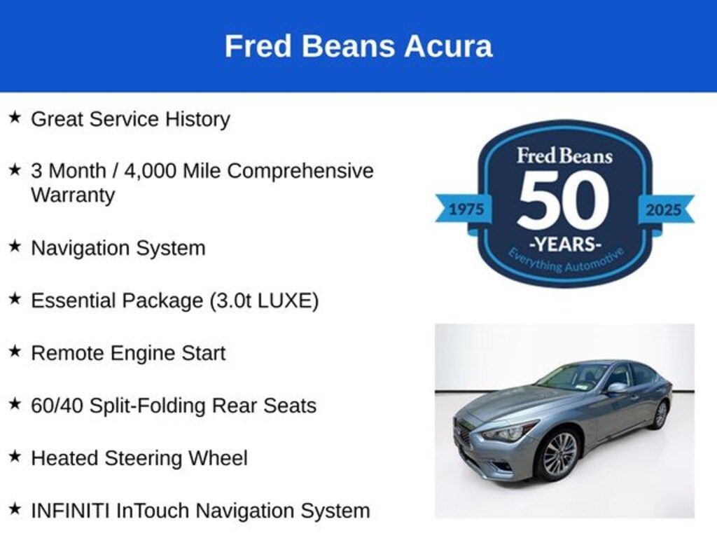 Used 2019 INFINITI Q50 3.0t LUXE Sedan