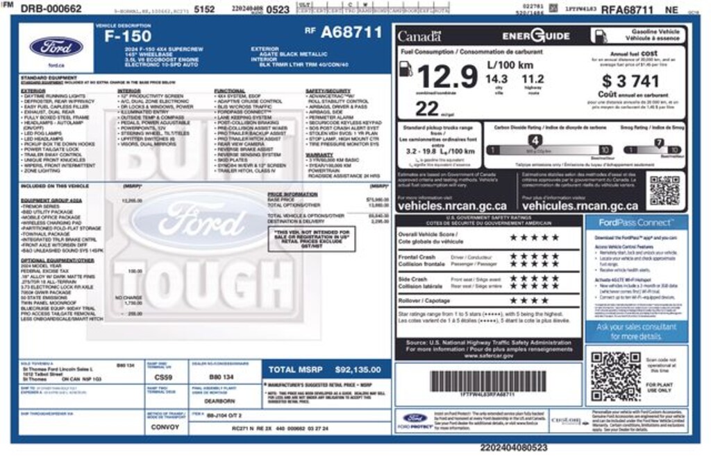 Used 2024 Ford F-150 Tremor Truck SuperCrew Cab