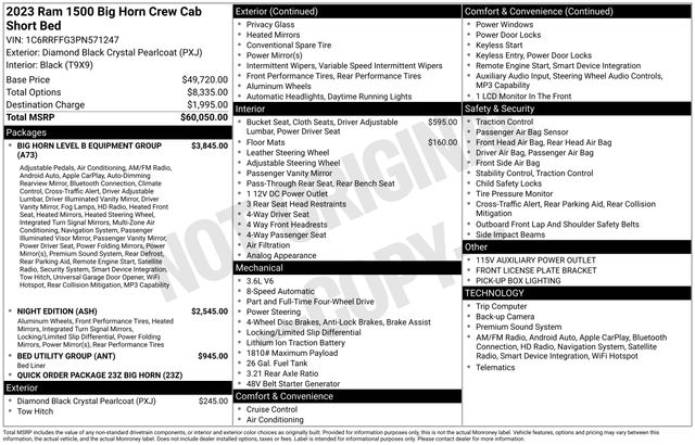 2023 RAM 1500 Big Horn/Lone Star 4x4 Crew Cab 5'7's photo