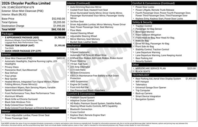 2026 Chrysler Pacifica Limited AWD's photo