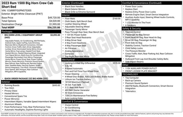 2023 RAM 1500 Big Horn/Lone Star 4x4 Crew Cab 5'7's photo