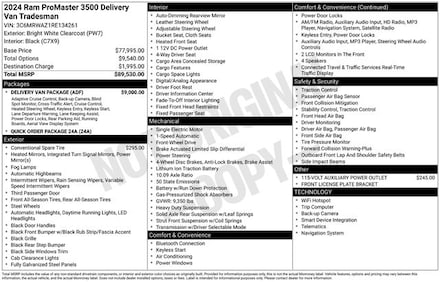 2024 Ram Promaster 3500 EV Super High Roof Cargo Van