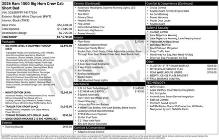 2026 Ram 1500 Big Horn/Lone Star Pickup