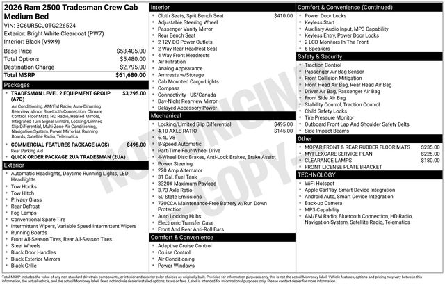 2026 RAM 2500 Tradesman 4X4 Crew Cab SWB's photo