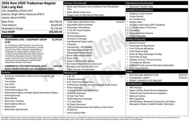 2026 RAM 2500 Tradesman 4X4 Regular Cab's photo