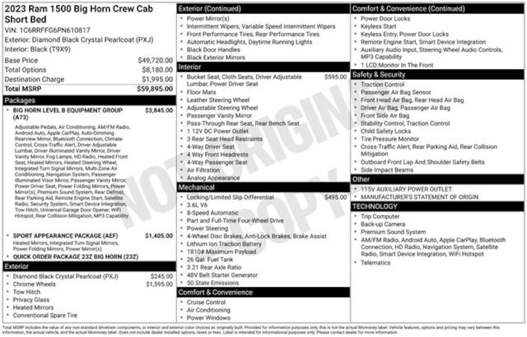 Used 2023 Ram 1500 Big Horn/Lone Star Truck Crew Cab