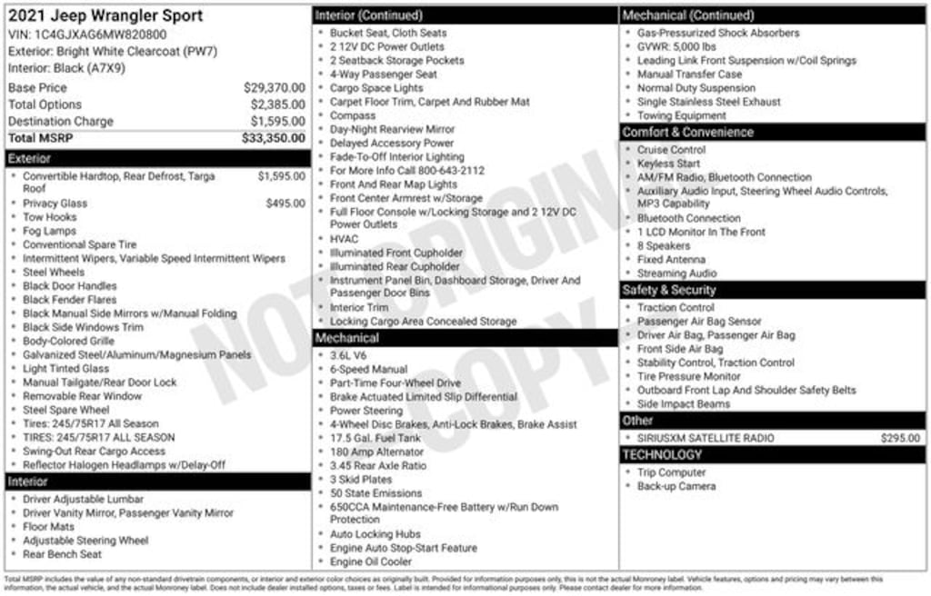 Used 2021 Jeep Wrangler Sport S SUV