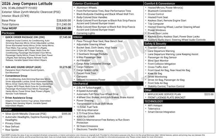 2026 Jeep Compass Latitude Sport Utility