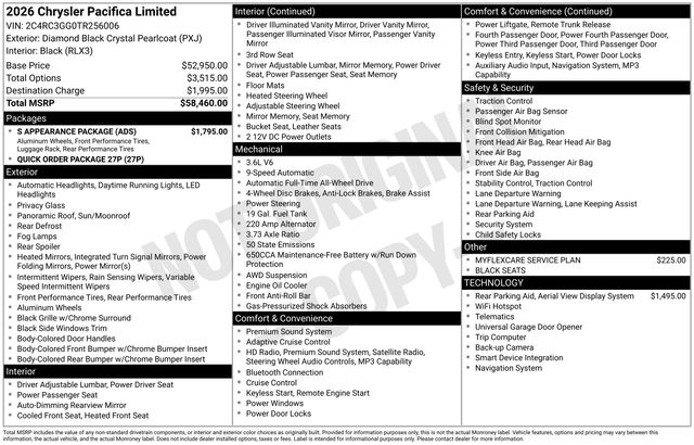 2026 Chrysler Pacifica Limited AWD's photo