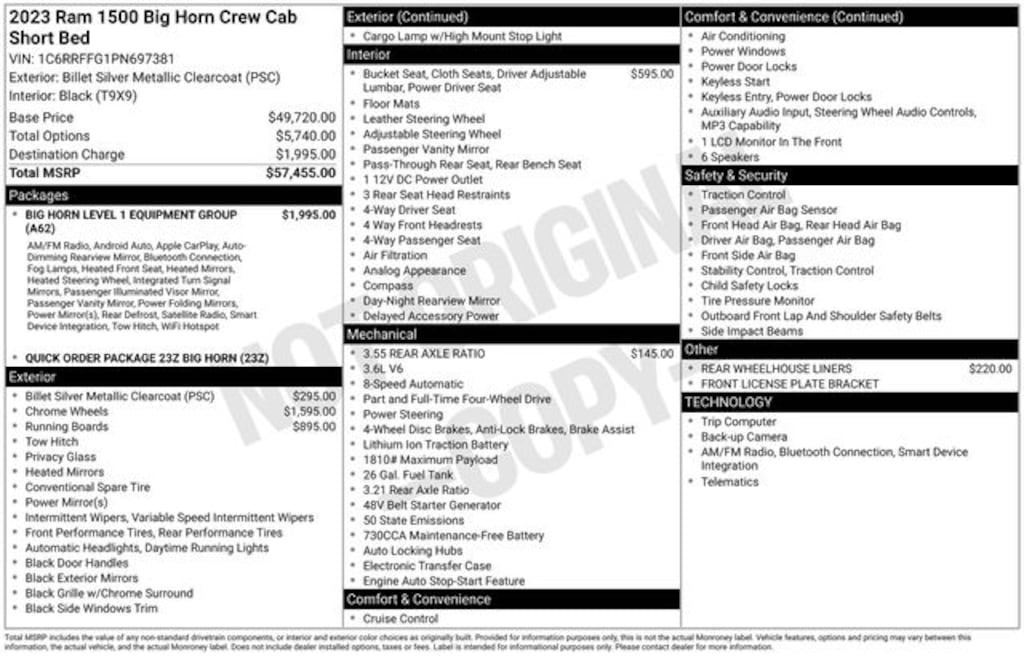 Certified 2023 Ram 1500 Big Horn/Lone Star Truck Crew Cab