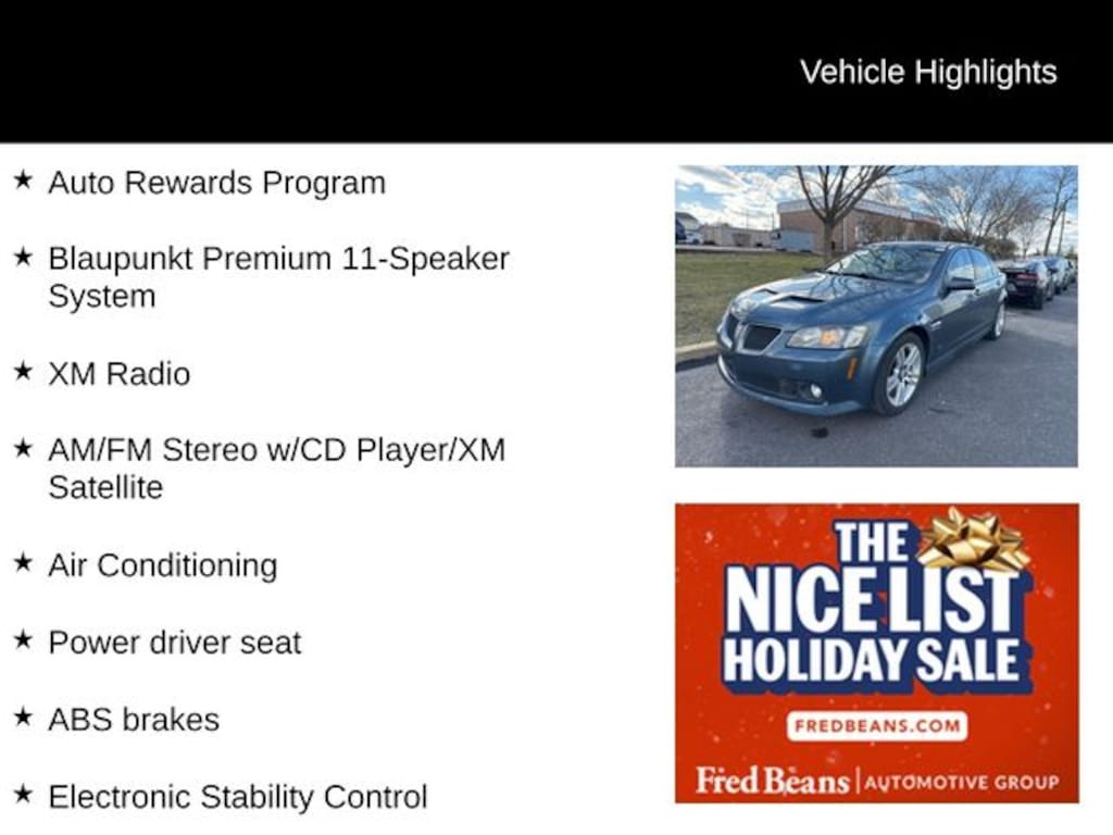 Used 2009 Pontiac G8 Base Sedan