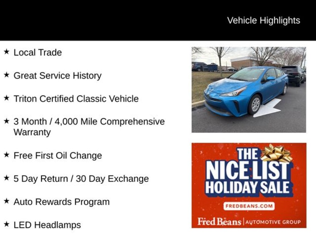 Used 2019 Toyota Prius L Hatchback