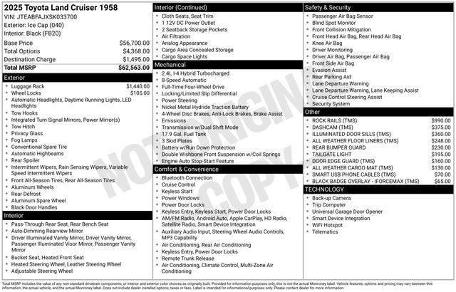 2025 Toyota Land Cruiser Land Cruiser 1958 - Photo 12
