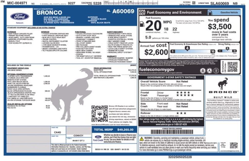 Used 2025 Ford Bronco Big Bend SUV