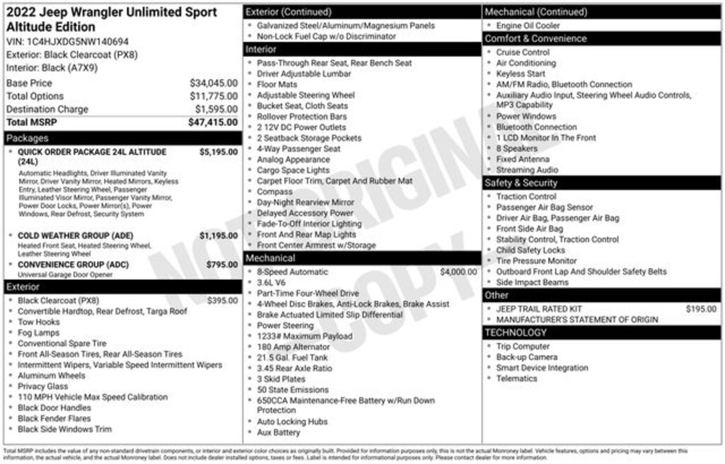 Used 2022 Jeep Wrangler Unlimited Sport Altitude SUV