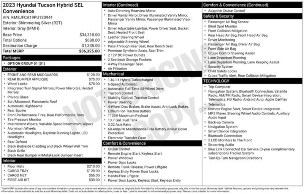 Used 2023 Hyundai Tucson Hybrid SEL Convenience SUV